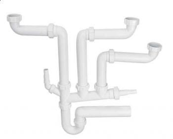 McAlpine SSK3-50 syfon zlewozmywakowy wielofunkcyjny 11/2x50 z podłączeniem pralki i zmywarki bez spustu