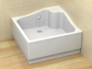 Radaway Korfu C 900x900x395x240- brodzik głęboki, kwadratowy z siedziskiem