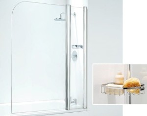Curved + panel parawan nawannowy1400x1050mm chrom SFR105CUC