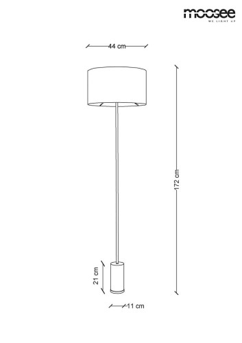 MOOSEE lampa podłogowa SANTORINI - złota podstawa, czarny klosz MSE010200131