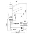 FONTE Birillo Bateria umywalkowa chrom BI075CR
