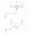 Bateria czasowa umywalkowa 9092 rysunek techniczny