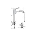Emmevi Rubinetterie Ares bateria umywalkowa wysoka z korkiem ClickClack 76006CR
