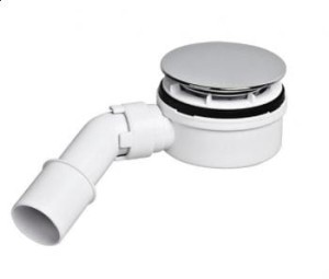 McAlpine HC2730LCPN-PB Syfon brodzikowy "niski" wys.60mm z odejściem 40/50mm czyszczony od góry ,pokrywa ABS CHROM 113mm