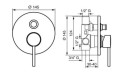 Emmevi Rubinetterie Piper 45019NO Bateria podtynkowa 2-drożna czarny mat