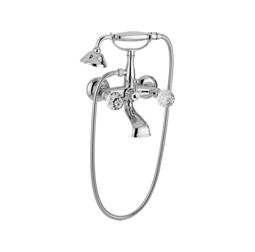 Giulini G. 3900 Odessa bateria wannowa z zestawem natryskowym, pokrętła Swarovski 