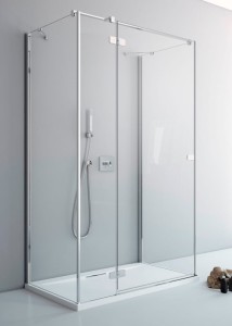 Radaway Fuenta KDJ+S drzwi 90 lewe 384020-01-01L, szkło przejrzyste. Do kompletowania z dwoma ściankami bocznymi.