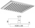 SYNCRO Deszczownica 20x20cm chrom ZSOF075CR