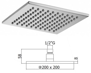 Paffoni Level SYNCRO  Deszczownica 20x20cm chrom ZSOF075CR