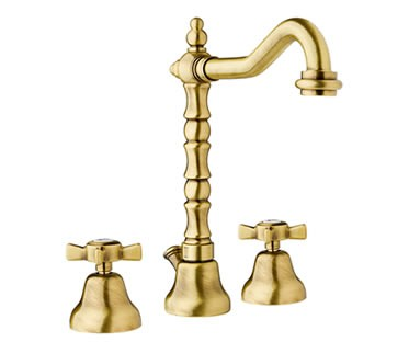 Giulini G. 7312BR Parigi bateria umywalkowa 3 otworowa z korkiem automatycznym bronzo