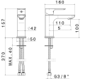 Vema Slate Bateria umywalkowa z korkiem klik-klak chrom V14011/K