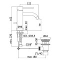 LIGHT - Bateria umywalkowa pionowa chrom LIG075CR Fonte