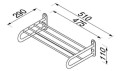 GEESA 915252 PÓŁKA NA RĘCZNIKI 50 CM Z WIESZAKIEM NA RĘCZNIK