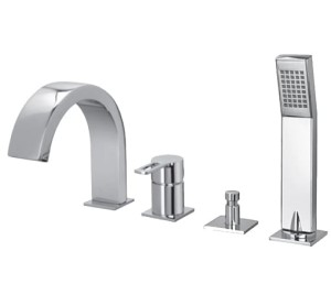 Paffoni Ringo bateria wannowa 4-ro otworowa czarna RIN043NO