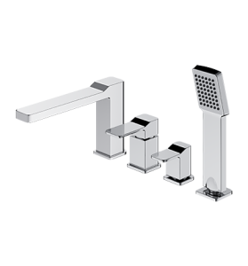 Omnires SLIDE SL7732CR bateria wannowa, 4-otworowa, kompletna chrom
