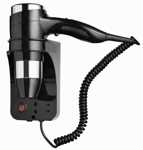 GESSA Suszarka, 1400 Watt, 3 szybkości, gniazdo na golarkę, czarny/chrom 6478.jpg