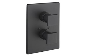 Bateria termostatyczna podtynkowa model kwadratowy dwa wyjścia czarny mat 9232/CZAR