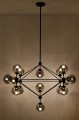 Lampa wisząca PLANETARIO 15 czarna - klosze dymione King Home MD10230-15