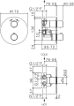 Vema Tiber Steel Bateria termostatyczna podtynkowa (dwa wyjścia) stal nierdzewna V08115 rysunek techniczny