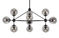 Lampa wisząca PLANETARIO 10 czarna - klosze dymione King Home MD10230-10