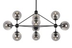 Lampa wisząca PLANETARIO 10 czarna - klosze dymione King Home MD10230-10