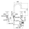 Fonte QUATTRO QTV055CR Bateria umywalkowa 3-otworowa chrom