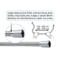 Duschy 212-90 wąż prysznicowy FLEX elastyczny 150-200cm chrom
