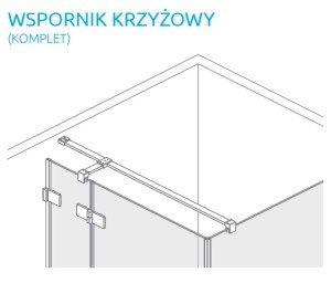 Radaway 8KWK1 wspornik krzyżowy na szybę 8mm
