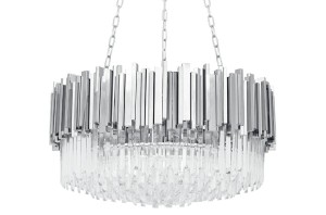 Lampa wisząca IMPERIAL SILVER 80 - stal, kryształ King Home DW-D5688M.SILVER