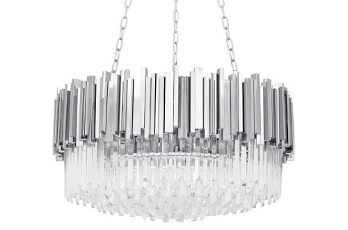 Lampa wisząca IMPERIAL SILVER 80 - stal, kryształ King Home DW-D5688M.SILVER