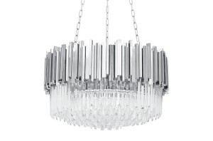 Lampa wisząca IMPERIAL SILVER 60 - stal, kryształ King Home DW-D5688S.SILVER