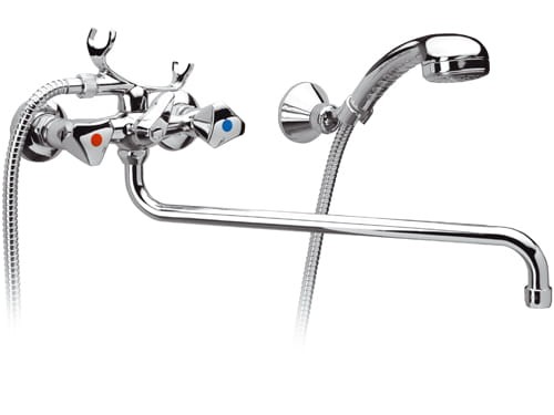 Remer Rubinetterie 3012004W Standard Bateria wannowa ścienna z dłuższą wylewką