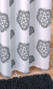 Karten Sixty schwarz zasłonka prysznicowa 180x200