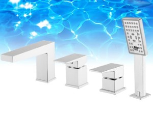 Omnires FRESH FR7132CR bateria wannowa 4-otworowa, kompletna.