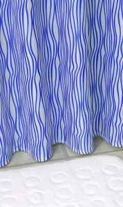 *Karten Commodore blau zasłonka prysznicowa 180x200cm