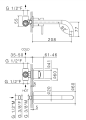 Vema Tiber Steel Bateria umywalkowa podtynkowa z korkiem klik-klak stal nierdzewna V17050/K rysunek techniczny