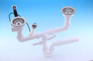 McAlpine HC7HC12-POL2-25 Syfon zlew.rurowy podwójny 3,5"X50mm z podłą.pralki lub zmywarki,spust z mech.automatycznym, przelew