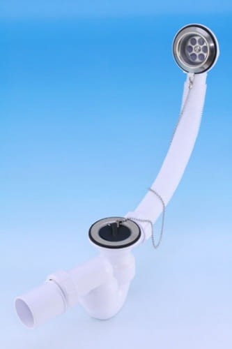 McAlpine HC30-EX Zestaw odpływowo-przelewowy wannowy z odejściem 40/50mm, korek gumowy wraz z łańcuszkiem