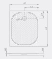 ZANTOS F 1000x900x32mm brodzik konglomeratowy prostokątny płytki z powierzchnią antypoślizgową M3ZNF1090-06