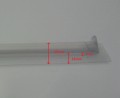 Uszczelka płetwa dolna do drzwi kabiny prysznicowej półokrągłej na szybę 6mm, L887mm - wymiary