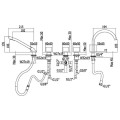Paffoni Level Piatta bateria wannowa 5-otworowa LEP044CR