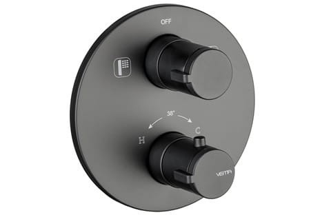 Vema Slate/Timea Bateria termostatyczna podtynkowa (dwa wyjścia) ABS czarny mat V08110/CZAR