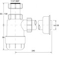  McAlpine HC2 Syfon umywalkowy niski butelkowy 11/4x32mm bez spustu