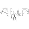 Paffoni Level Cubo bateria wannowa 3 elementowa LEC040CR