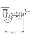 Mcalpine 215+255CB Syfon umywalkowy rurowy wykonany z mosiądzu pokryty warstwą chromu 1.1/4x32mm ze spustem i korkiem